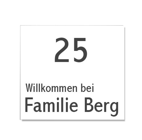 Türschilder Weiß - Aluminium