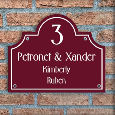 Türschild Plexiglas Torino | Classico-Line, dunkelrot 26x21 cm