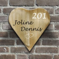 Naambordje Steigerhout hartje | Legno-Line 20x20 cm