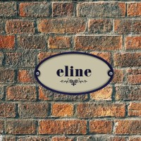 Türschild Emaille-Look | 16x9 cm, UV Druck mit beigem Hintergrund