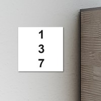 Hausnummernschilder weiß | 8x8 cm