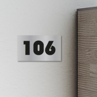 Hausnummernschilder edelstahl - optik | 8x4 cm