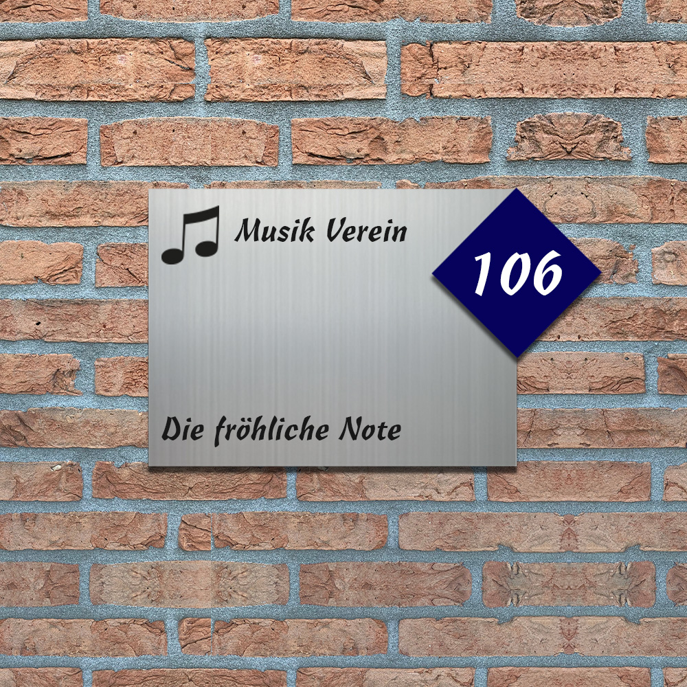 Türschild Piazza personalisiert – Name & Hausnummer